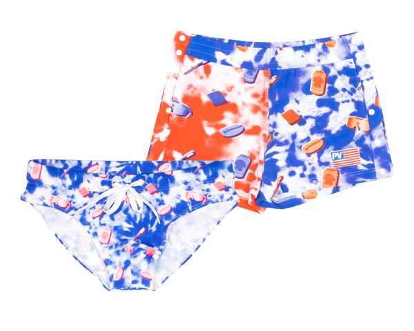 Yellow Blue Pit Viper Firecracker Tear-Off Package Shorts | 1067895-UP